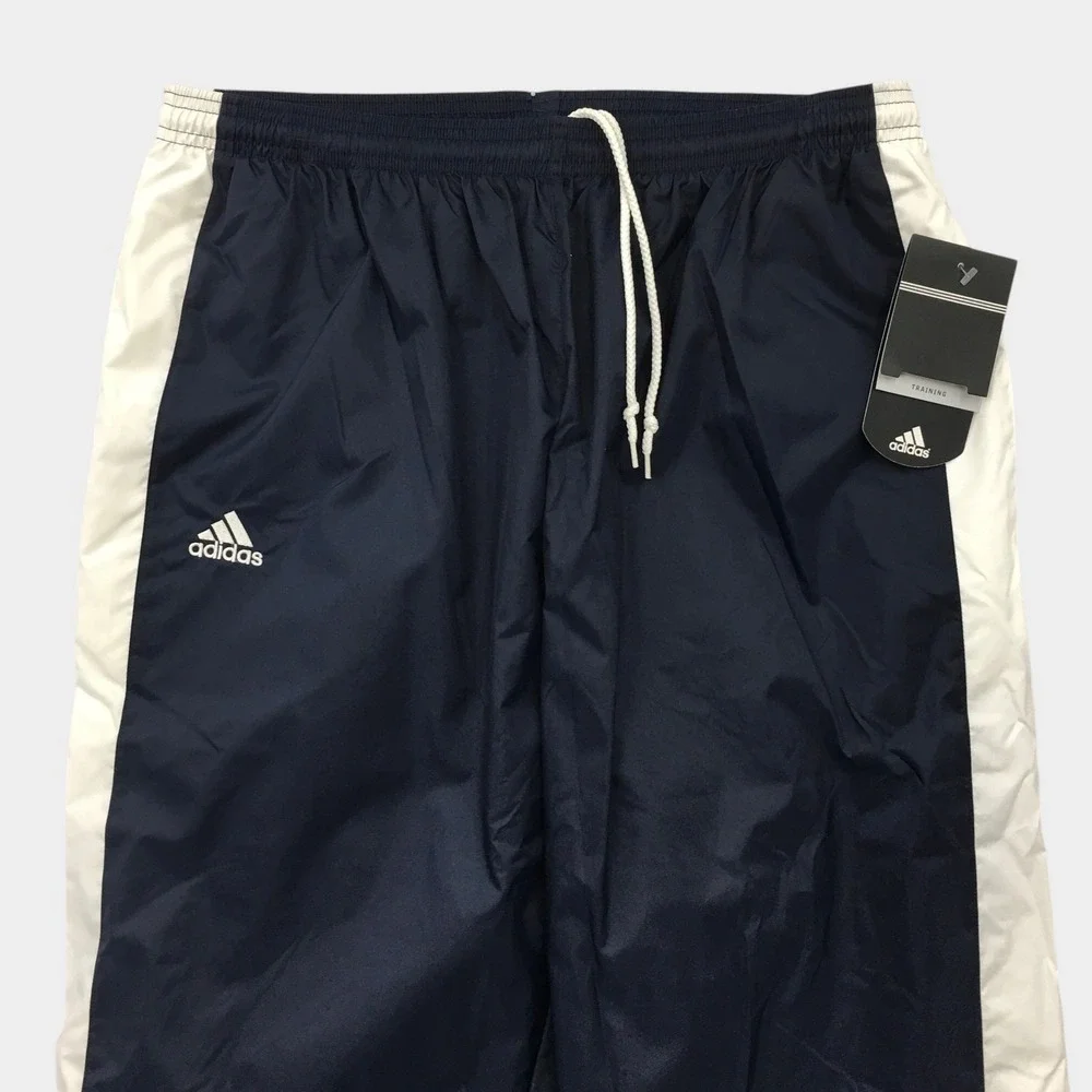 New Adidas Mens Vintage Y2K Training Track Pants Navy White Size XL‎ Lined